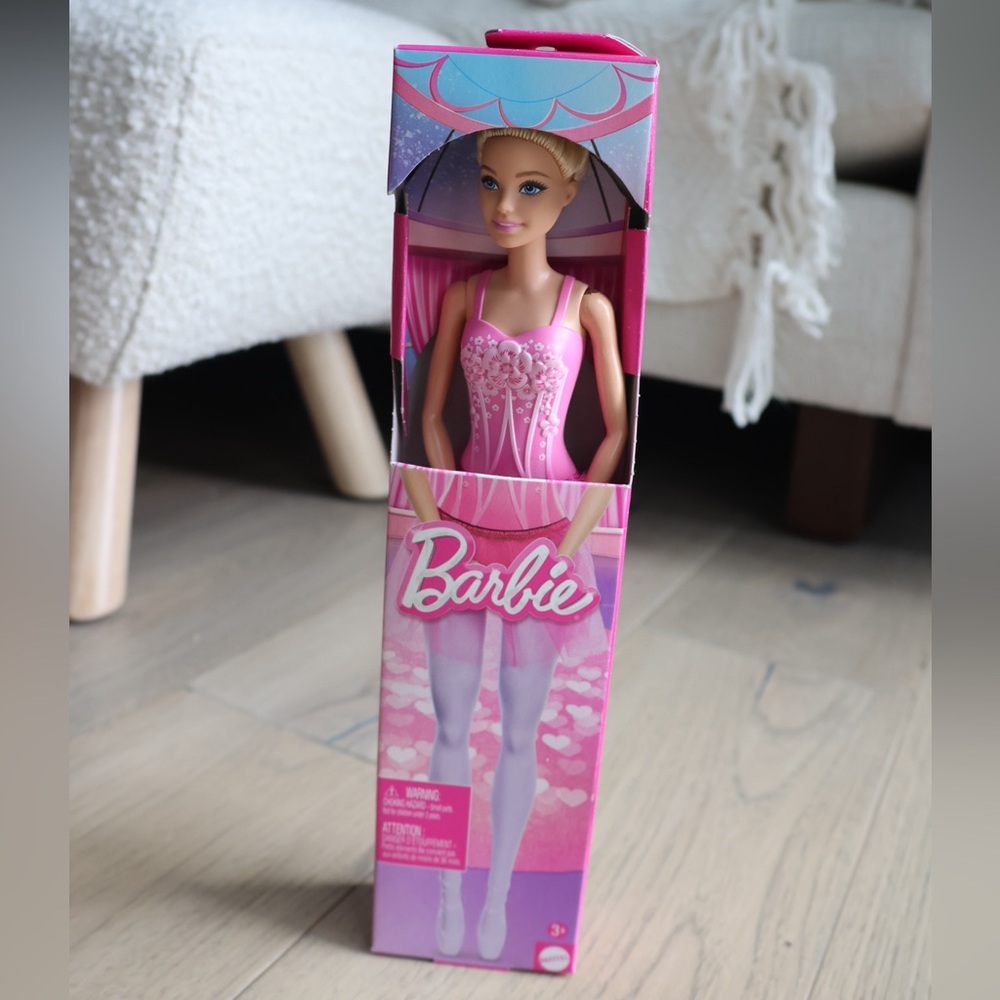 Barbie Ballerina Blonde Doll in Pink Tutu Mattel New